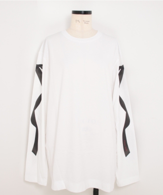 RIBBON BOW TAIL PRINT LONG SLEEVE T-SHIRT