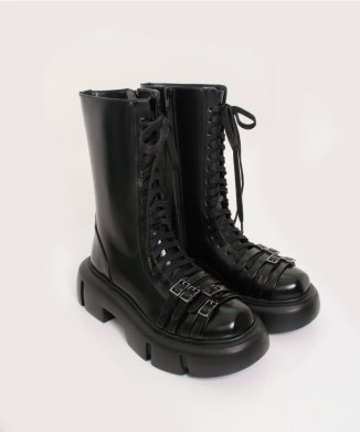PLATFORM BUCKLE COMBAT BOOT