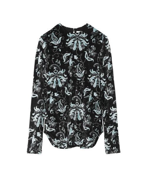 MameKurogouchi Velour Jersey Top BLACK 2