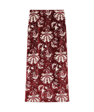 Velour Jersey I-Line Skirt