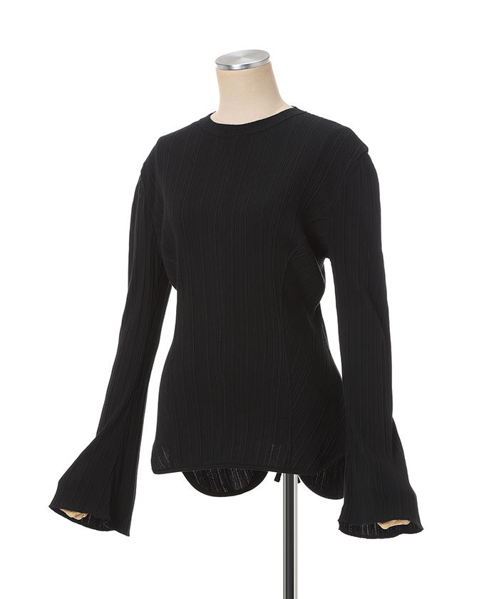 トップス ^._.^ Random Ribbed Organic Cotton Long Sleeve Top(F257S208)｜阪急