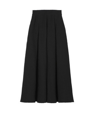 Shirring Jersey Jacquard Flare Skirt
