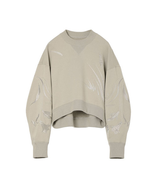 MameKurogouchi Floral Motif Embroidered Sweatshirts BEIGE 2 MameKurogouchi Floral Motif Embroidered Sweatshirts BEIGE 2