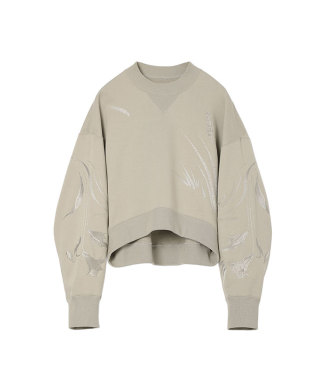 Floral Motif Embroidered Sweatshirts