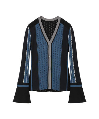 Geometric Pattern Knitted Cardigan