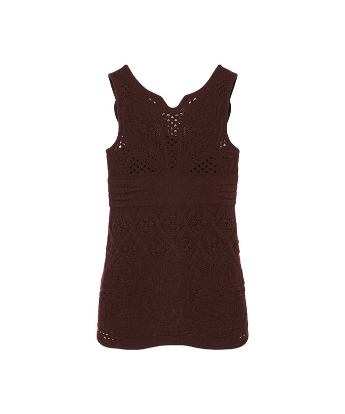 Multi Pattern Low Gauge Knitted Sleeveless Top(F257S226)｜阪急