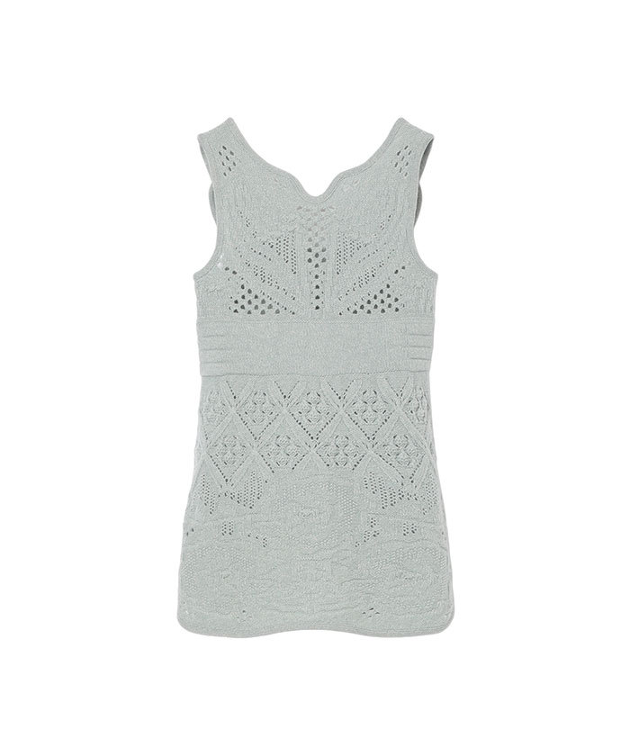 Multi Pattern Low Gauge Knitted Sleeveless Top(F257S226)｜阪急