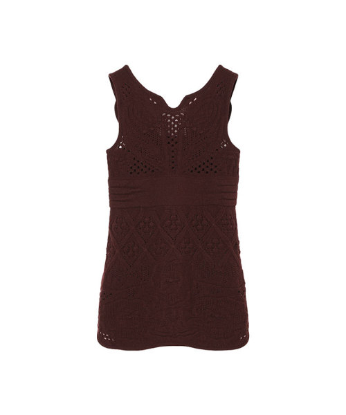 MameKurogouchi Multi Pattern Low Gauge Knitted Sleeveless Top BORDEAUX 1 MameKurogouchi Multi Pattern Low Gauge Knitted Sleeveless Top BORDEAUX 1