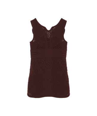 Multi Pattern Low Gauge Knitted Sleeveless Top