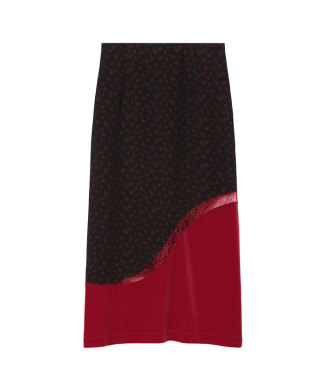 Cupro Triacetate Floral Jacquard Skirt