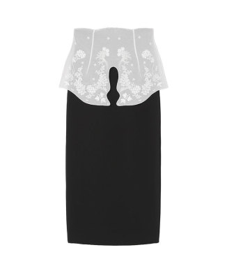 Triacetate Georgette Embroidery Peplum Skirt
