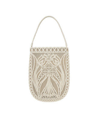 Cording Embroidery Round Tote Bag