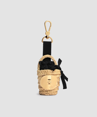 CHARM RAFFIA GG BUCKET BAG