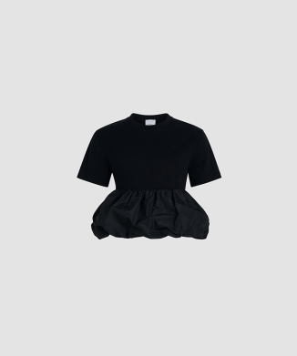 MIX FABRIC VOLUME TSHIRT