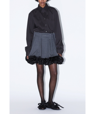 ［8/22(金)10:00販売開始予定］Wool tropical bonding mini skirt