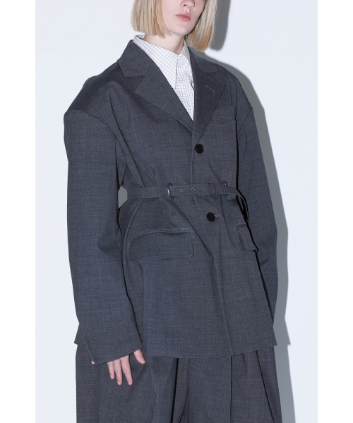 美品　OHGA ボンディングコート　グレー Wool tropical bonding jacket(F258C002)｜阪急百貨店公式通販