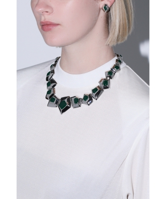 ［8/22(金)10:00販売開始予定］Metal stone necklace