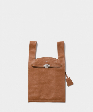 large market bag in shrink leather
