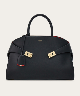 Hug バイカラー ハンドバッグ (L)