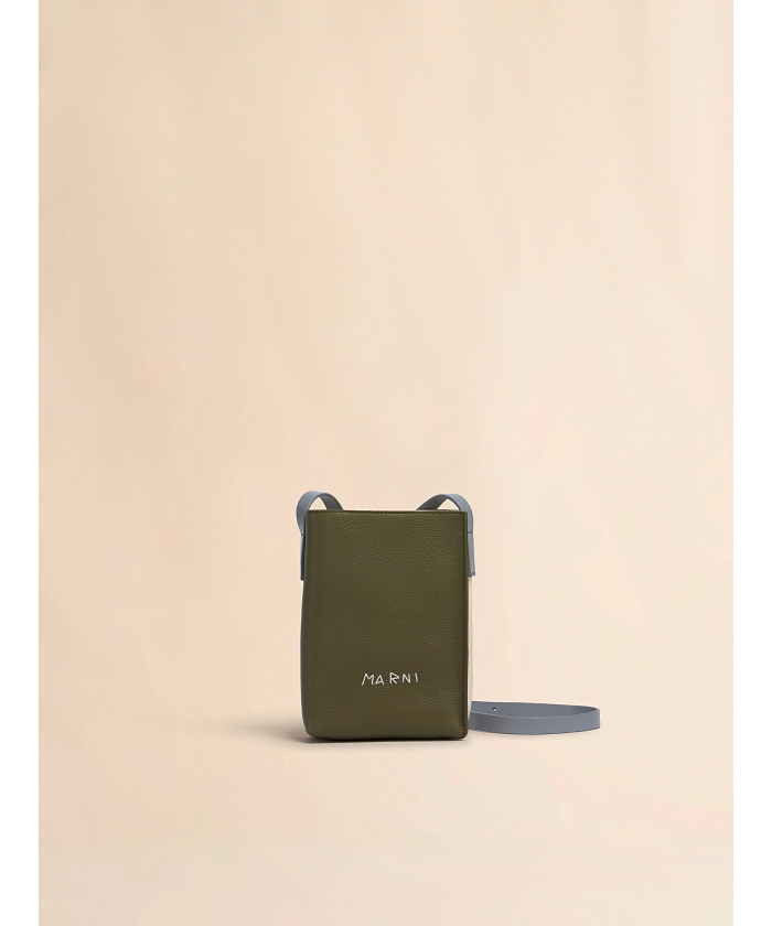美品　MARNI Museoナノ Museo Nano Bag in brown and black leather | Marni