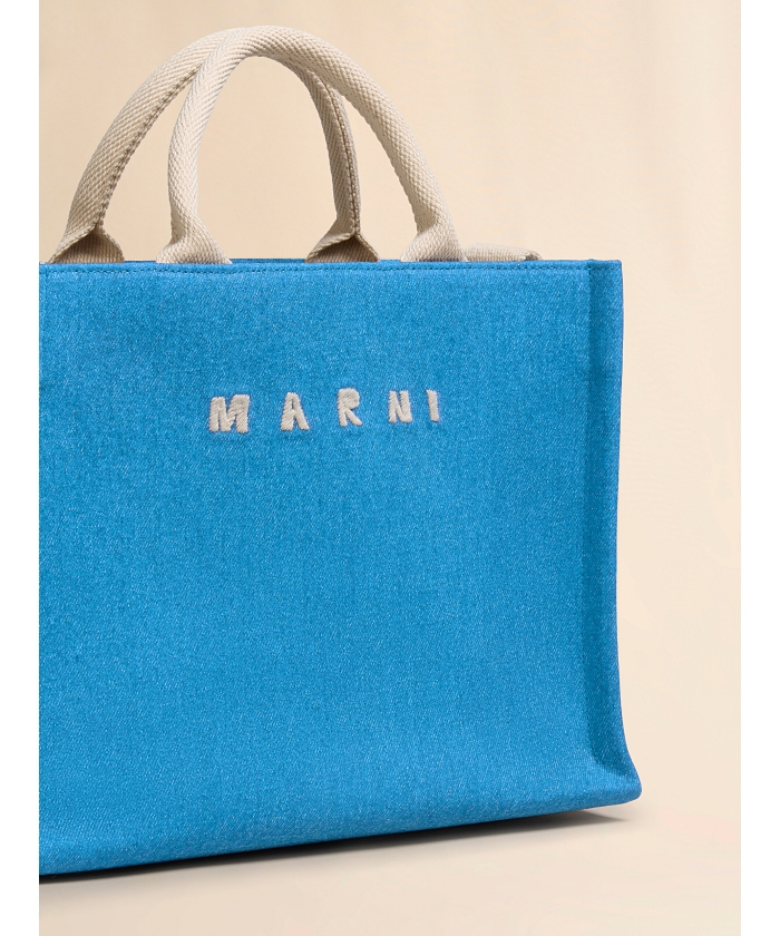 ◆送料・関税込◆MARNI デニムバケットバッグ 正規取扱店販売品】MARNI マルニ ブルー デニム Museo バゲット