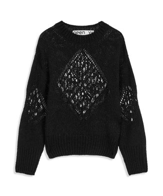 ALPACA ARGYLE POINTELLE PULLOVER（ALPACA BLEND）