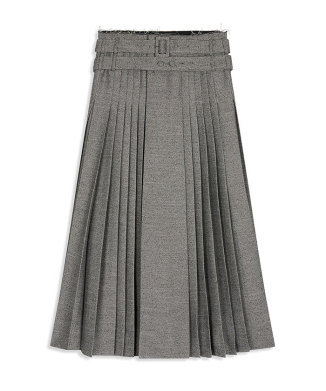 DOUBLE BELTED MAXI SKIRT