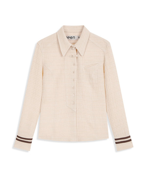 TheOpenProduct SAILOR CUFFS SHIRT CREAM WHT M TheOpenProduct SAILOR CUFFS SHIRT CREAM WHT M