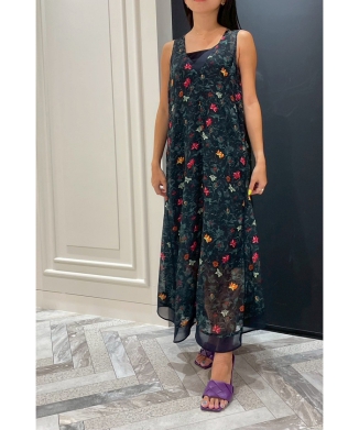 【styling/】Collaboration Chiffon Jacquard ワンピース(BATIK)