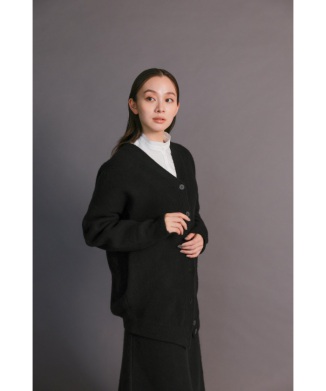 ［10月下旬お届け予定］DROP LINE YAK BLEND CARDIGAN