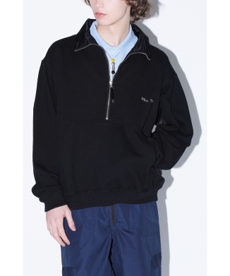 【TOGA TOO】Half zip cotton nylon sweatshirt