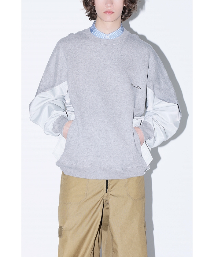 TOGA ファー袖黒トレーナー ワンフォークロージング 1111clothing ドーナツモチーフ 裏起毛