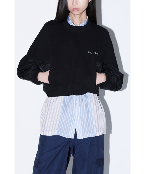 TOGA 【TOGA TOO】Cotton nylon sweatshirt black L TOGA 【TOGA TOO】Cotton nylon sweatshirt black L