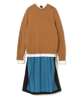 ニット切替ワンピース