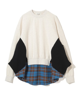 シャツ切替スウェット