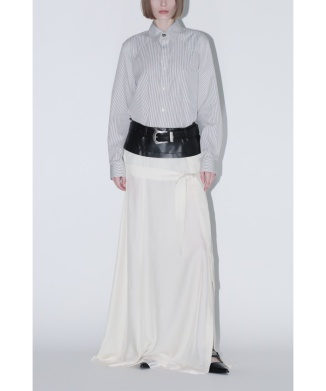 【TOGA PULLA】Synthetic leather twill skirt