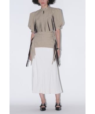 【TOGA PULLA】Twill fringe skirt