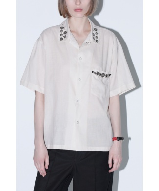 【TOGA TOO】Plain weave metal S/S shirt