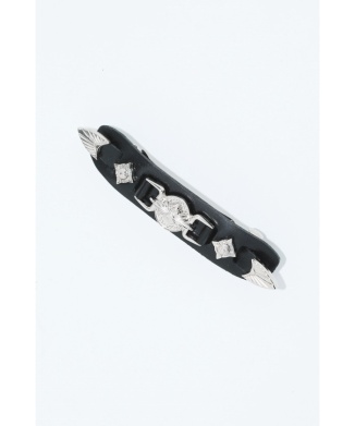 【TOGA TOO】Metal leather barrette small