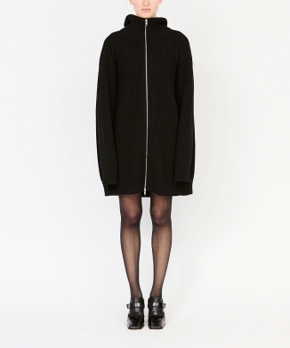 リブニット カーディガンドレス