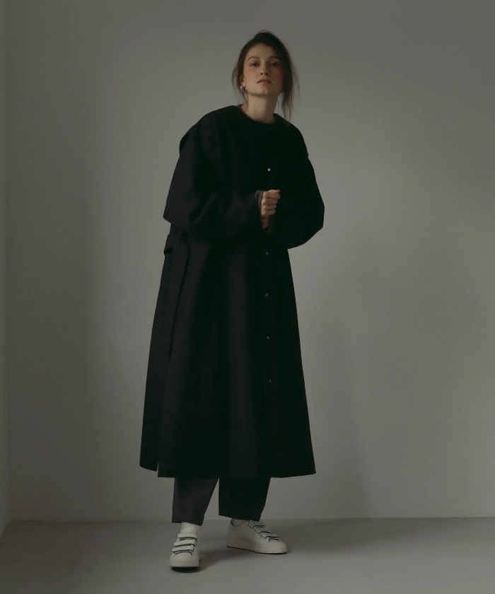 LOHEN ローヘン レイヤードロングリバーコート ライトグレー