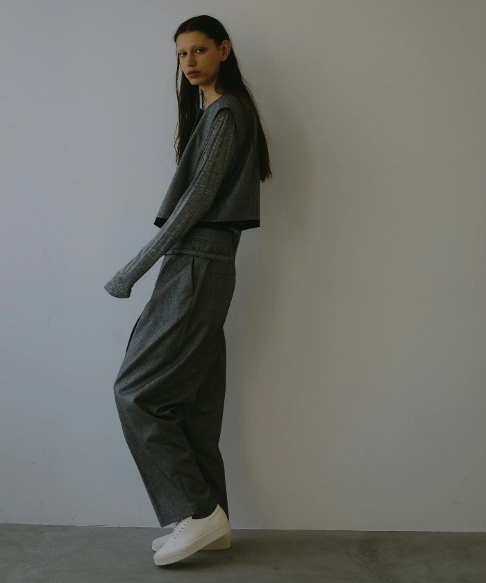 バイカラーカットオフ タックパンツ(F25NB032)｜阪急百貨店公式通販