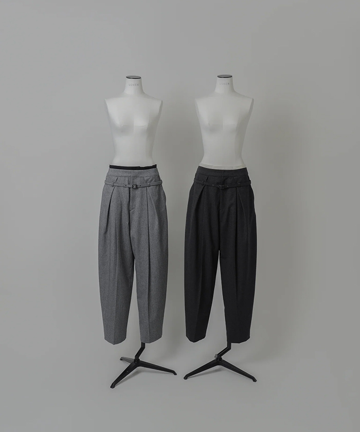 バイカラーカットオフ タックパンツ(F25NB032)｜阪急百貨店公式通販