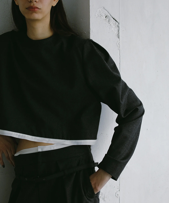 バイカラーカットオフ クロップドプルオーバー(F25NB033)｜阪急百貨店