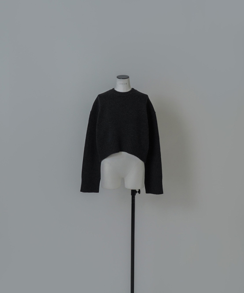 ウールカシミヤクルーネッククロップドニット(F25NB038)｜阪急百貨店