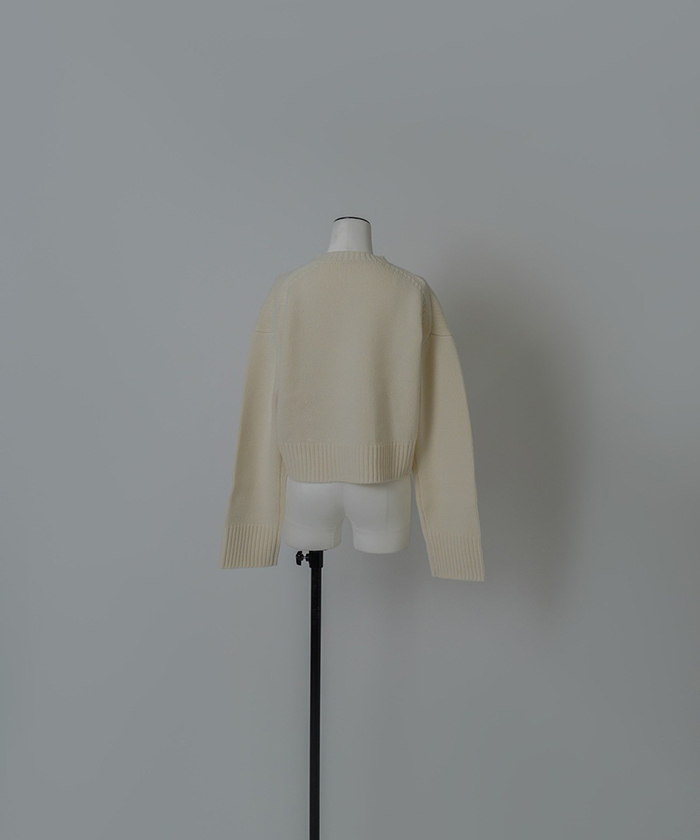 ウールカシミヤクルーネッククロップドニット(F25NB038)｜阪急百貨店