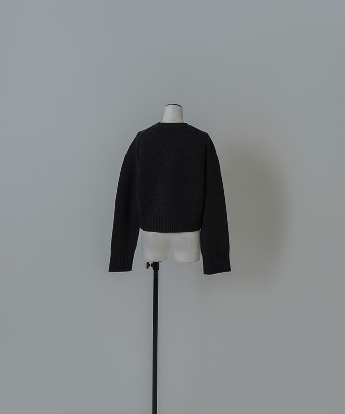 ウールカシミヤクルーネッククロップドニット(F25NB038)｜阪急百貨店
