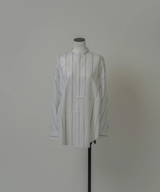 BIG SLEEVE BAND COLLAR SHIRT