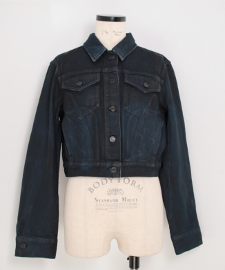 MOON WAXED DENIM CROPPED JACKET