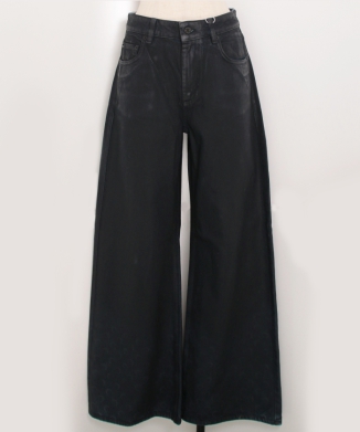 MOON WAXED DENIM HIGH-WAIST FLARE JEANS